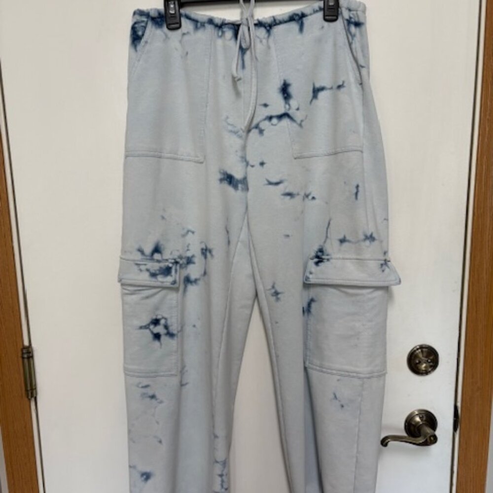 New Juniors Vanilla Star Knit Relaxed Fit Cargo Blue Wide Leg Pants. Sz. M
